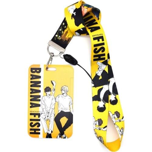 Comic Banana Fish Lanyard Card Set Keychain Cartoon Okumura Eiji Ash Lynx Painting Neck Strap Lanyards Jewelry Cosplay Gifts