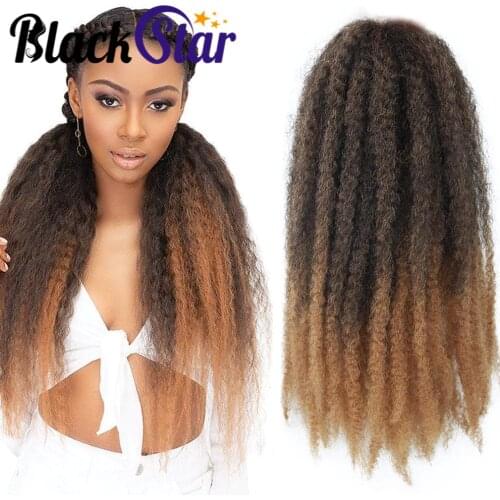Marley Hair Afro Kinky Curly Crochet Hair 18 Inch Long Marley Twist Braiding Hair Ombre Synthetic Marley Braids Hair Extensions