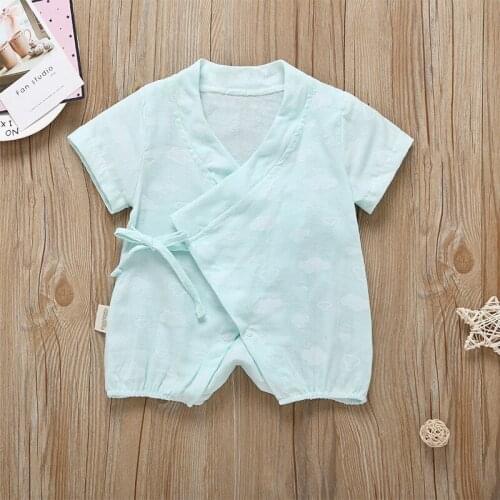 Newborn Cute Baby Boy Short Sleeve Bodysuit Bebe Fancy Ruffles Layered Cotton Linen Bodysuits Leotard Body Tops Kids Clothes