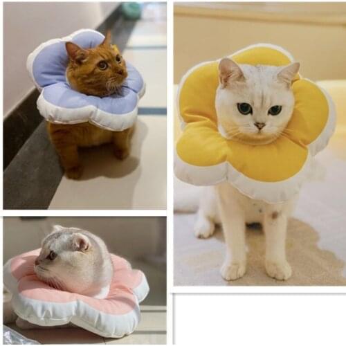 Cute Flower Soft Elizabethan Circle Pet Collar Waterproof Headgear Pet Sterilization Shame Circle for Cats Dogs