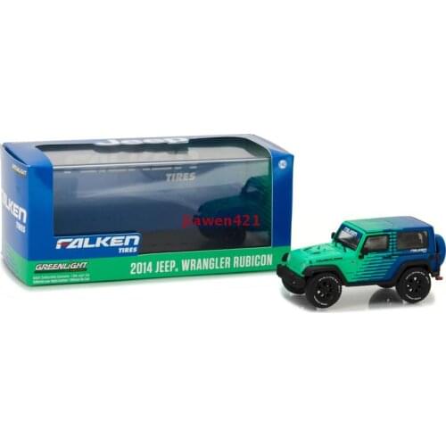 GreenLight 1:43 2014 Jeep Wrangler Rubicon Blue&Green Alloy toy cars Metal Diecast Model Vehicles For Children Boys gift hot