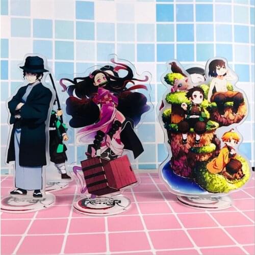 Fashion Anime Demon Slayer Kimetsu no Yaiba Keychain Acrylic Ornaments Kamado Tanjirou Blade of Ghost Kamado Accessories Props