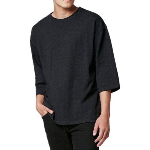 Thick Heavy Mens 3/4 Sleeve Oversized T shirt