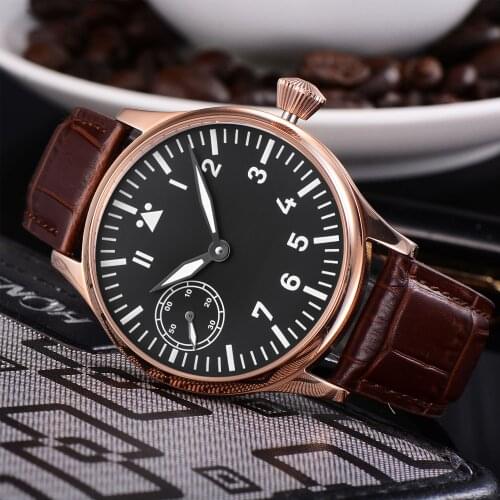 CORGEUT 2021 Mens Watch Pilot Black Dial Luminous ST3600 Automatic Movement Sapphire Glass Waterproof Mechanical Watch Men