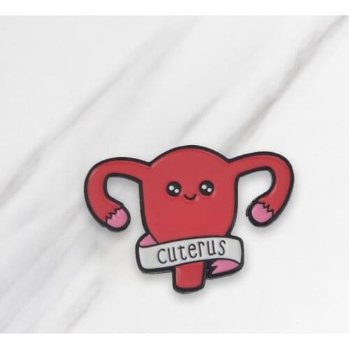 Cuterus Soft Enamel Brooches Feminist Pins Denim clothes bag buckle Button Badge Cartoon Womb Jewelry Gift for Women Friends