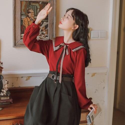 2019 new fashion womens clothing Retro shirt womens tops and blouses
