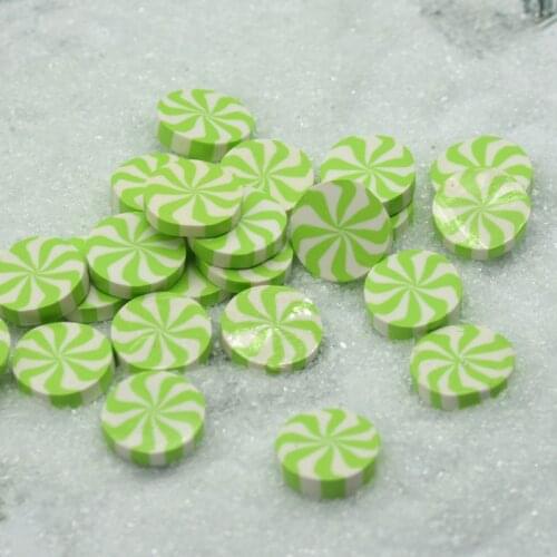 NEW Arrival 20mm Two-Color Grass Green-White Strip Faux Candy,Clay Candy,Clay Dessert,D.I.Y Miniatures,Free Shipping