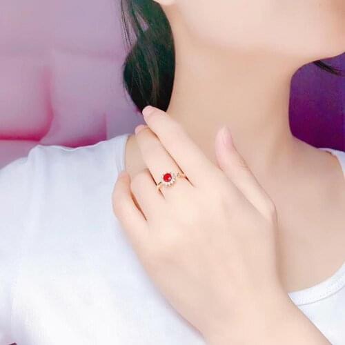 Genuine Natural And Real Ruby Ring Wedding Ring Fine Jewelry Wholesale 925 sterling silver Ring