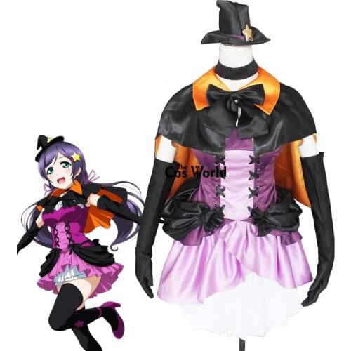 Love Live Dancing stars on me Nozomi Tojo Hallowmas Halloween Cloak Tube Tops Dress Uniform Outfit Anime Cosplay Costumes