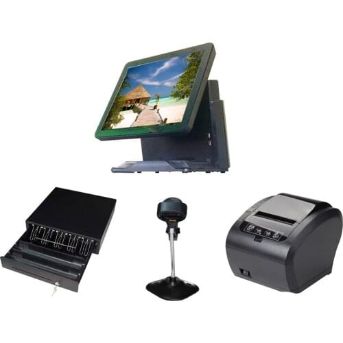 A full set Pos system single screen touch Pos All In One Point Of Sales pos termial for Restaurant