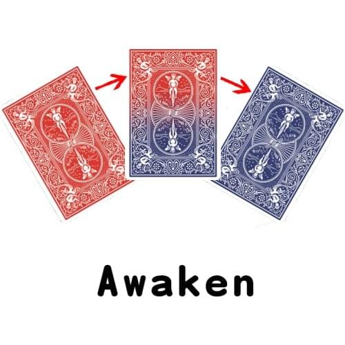 Recommend! Change by Lloyd Barnes Awaken color changing poker Card Magic tricks Close Up Gimmick,Magia Toys Joke Magie props