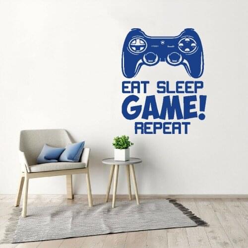 Removable Play Gamer Quotes Wall Art Sticker DIY Game Print Mural Wall Decals for Boys Bedroom Living Room Home DW11258