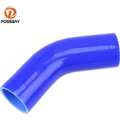 POSSBAY 45 Degree 38/51/57/60/63/70/76/80/83mm 1.5'' to 3.3'' Blue Car Constant Diameter Silicone Hose Pipe Turbo Intake Tube