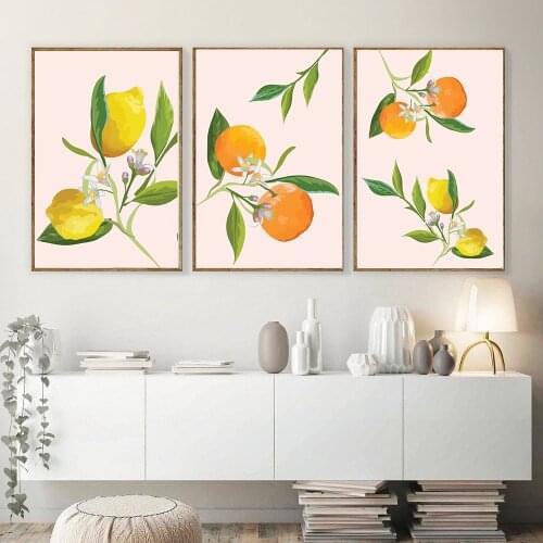 Nordic Canvas Painting Kitchen Lemon Oranges Fruit Wall Art Posters And Print Pictures Modern For Girl Baby Room Decoration