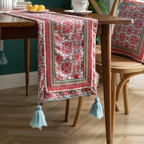 Nordic Style Embroidery Table Runner Home Smooth Wear-resisting Table Runner Restaurant Hotel Homestay Decoration Table Towel
