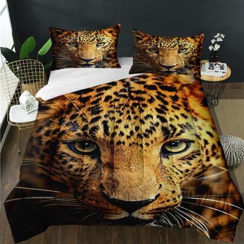 3D Print Super Comforter Quilting Jungle Wild Animals Leopard Custom Fashion Quilt Suitable For Adult Home Bedroom Decor