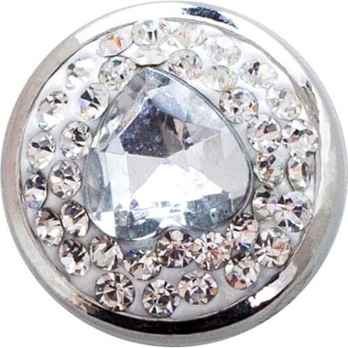 Hearts Shape Changeable 18mm snaps with copper bottom and rhinestones fit ginger snaps jewelry MDB18-5-2