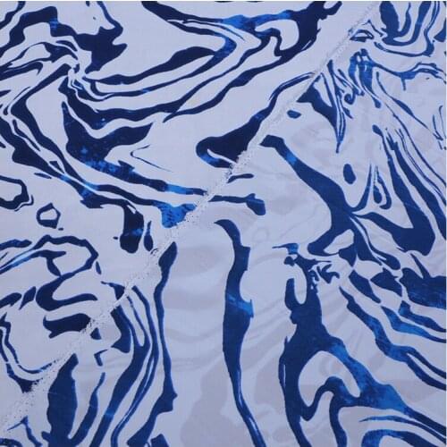1 Meter X1.35 Meter Blue Geometric Pattern Cdc Crepe De Chine Silk Fabric Mulberry Dress Shirt