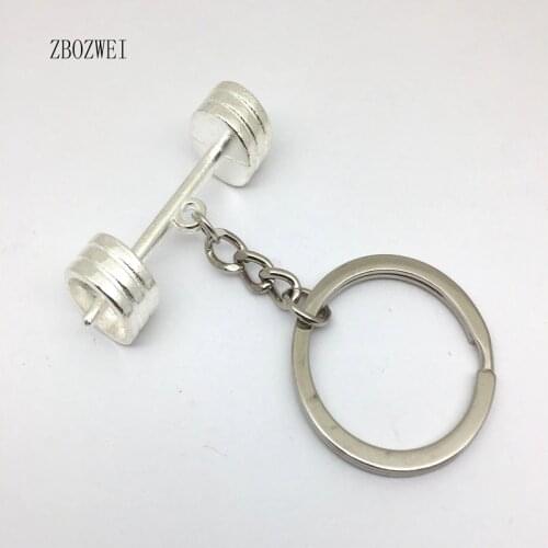 1PCS DUMBBELL BARBELL WEIGHT Charm Chain Keychain *Fitness Weightlifting Gym CROSSFIT