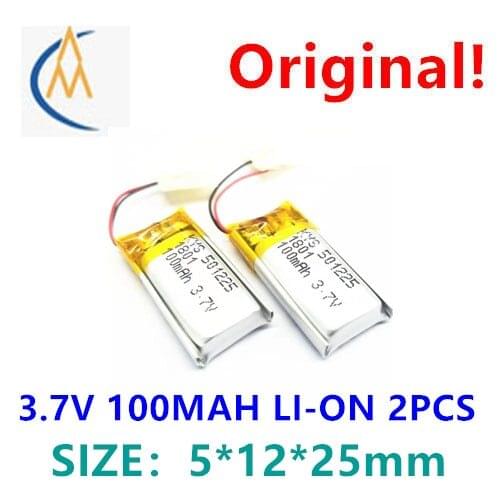 2PCS 501225 3.7v100mah 601225 401225 adult products Bluetooth headset lithium battery toy aircraft model 3D glasses modification