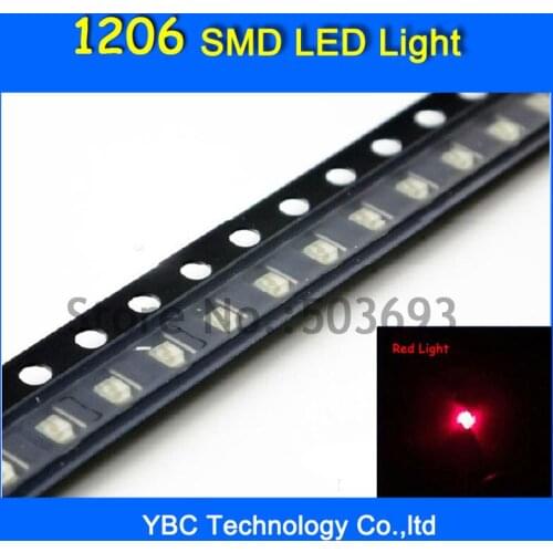 200pcs/lot 1206 Ultra Bright Red Light LED SMD LED Diode
