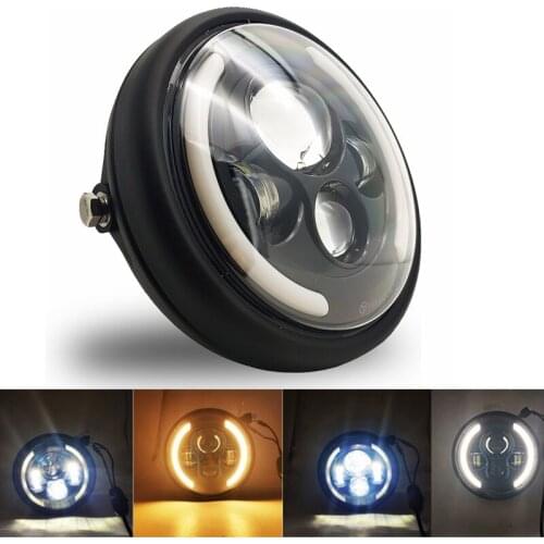 7.5" Led Motorcycle Headlight Hi&Lo HeadLamp Bulb DRL Moto Headlamp Head Light for Harley Sportster Cafe Racer Bobber Chopper