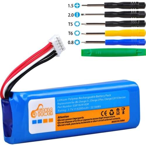 6200mAh Battery for JBL Charge 2+, Charge 2 Plus, Charge 3 2015 Version GSP1029102R with Free Tools