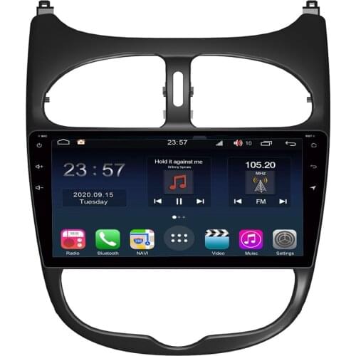 Android Car Radio Stereo 9 inch GPS Navigation For Peugeot 206 Car Multimedia Player with Carplay
