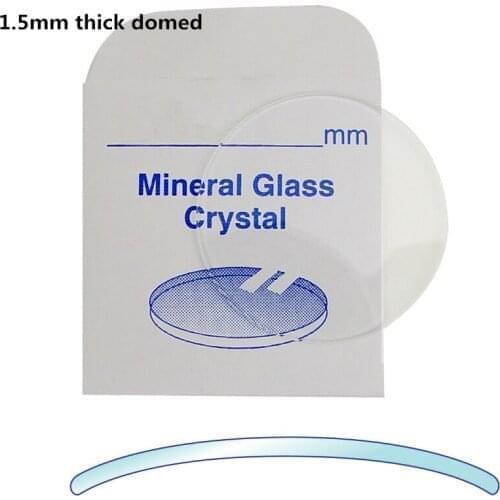 1.5mm Thick Watch Crystal Domed And Round Mineral Glass Crystal 20mm to 40mm
