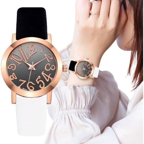 Fashion Gradient Colors Women Watches Leather Rose Gold Female Wrist Watch Clock Zegarek Damski Relogio Feminino
