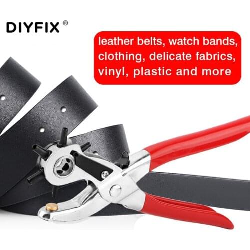 DIYFIX Portable Leather Belt Hole Punch Plier Household Belt Puncher Universal For Watch Plastic Card Clothing Strap Punch Tool
