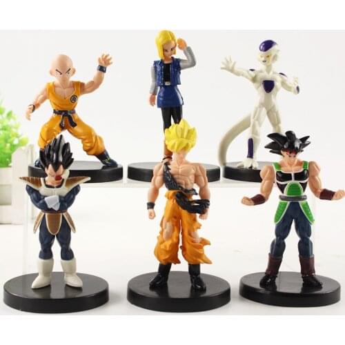 6Pcs/Set Dragon Ball Z Anime Son Goku Kuririn Vegeta IV Frieza Android 18 Action Figure Pvc Model Gift Toys