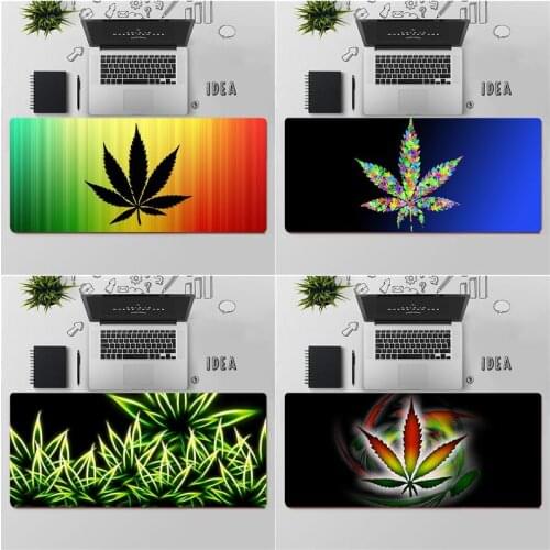 FHNBLJ High Quality Weed Leaf Locking Edge Mouse Pad Game Rubber Computer Gaming mousepad