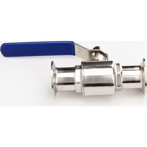 Pipe OD 19mm 304 Stainless Steel Sanitary Ball Valve Tri Clamp Ferrule OD 50.5mm Type Homebrew Diary
