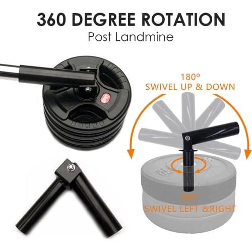 Gym Fitness Equipment T-Bar Row Plate 360 Degree Rotation Post Insert Landmines Barbell Attachment For Home Training Workout