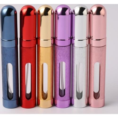 Jxcaih 12ml Mini Travel Portable Replaceable Empty Atomizer Perfume Bottle Aluminum Pump Spray Cosmetic Glass Container