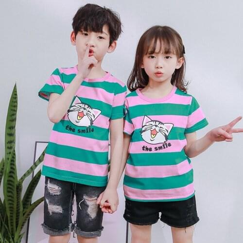 Kawaii Cat t Shirt Kids Clothes New Summer Cute Tshirt Childrens Cartoon t-shirt Homewear Girls Tshirt Baby Boys Tops Clothing