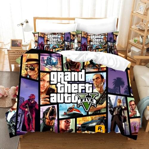 Grand Theft Auto 5 Bedding Set Game Duvet Cover Sets Comforter Bed Linen Twin Queen King Single Size Dropshipping