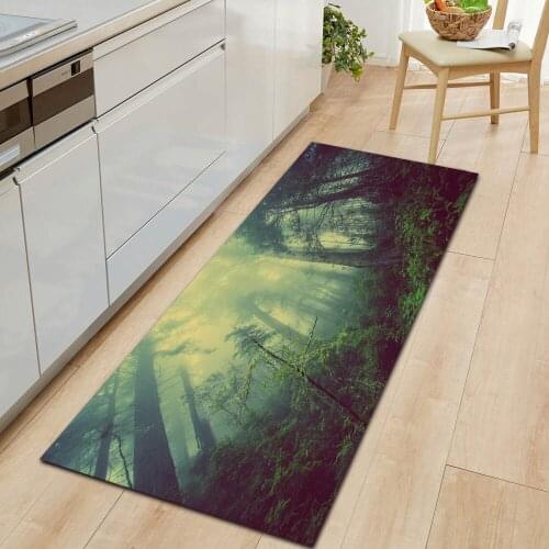 Ocean Forest Land Living Room Bedroom Decoration Flannel Carpet Entry Mat Bathroom Non-Slip Mat
