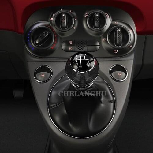 5 Speed Gear Shift Stick Knob Level Leather Boot For Fiat 500 500C 2007 2008 2009 2010 2011 2012 2013 2014 2015 2016 2017 2018