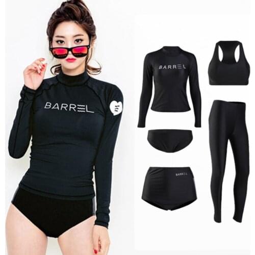 Korean Diving Female Split Sunscreen Long-Sleeved Swimsuit Jellyfish Surf Snorkeling Spa Suit