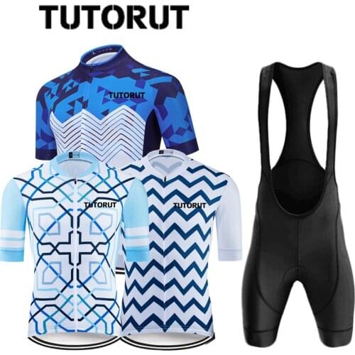 TUTORUT Summer New Cycling Suit Short-sleeved Racing Suit Breathable Anti-ultraviolet Cycling Suit Sportswear Quick-drying