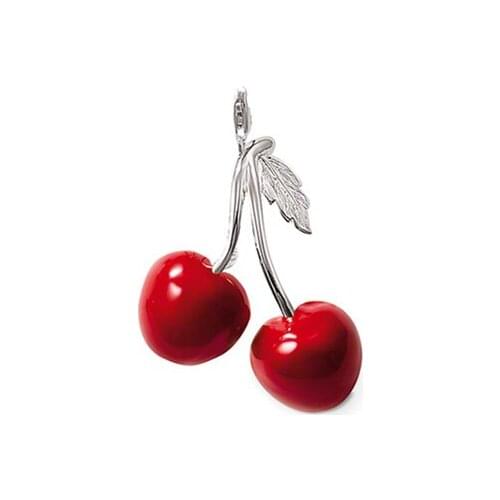 ThomasPT1573 Hot Sale Big Cherry Charms For Women Cute Gift Ts Style Fashion charmsSilverPlatedoriginal Necklace