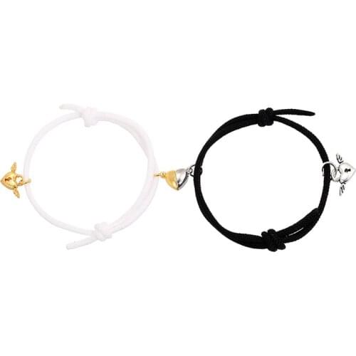 LVB7 Couple Bracelet Set for Men Women Trendy Handmade Rope Chain Friendship Bracelet Adjustable Jewelry