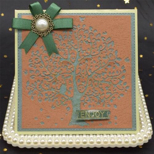 Square Frame Cutting Dies Tree Metal Stencil for DIY Scrapbooking Craft Card Background Making Paper Embossing Dies