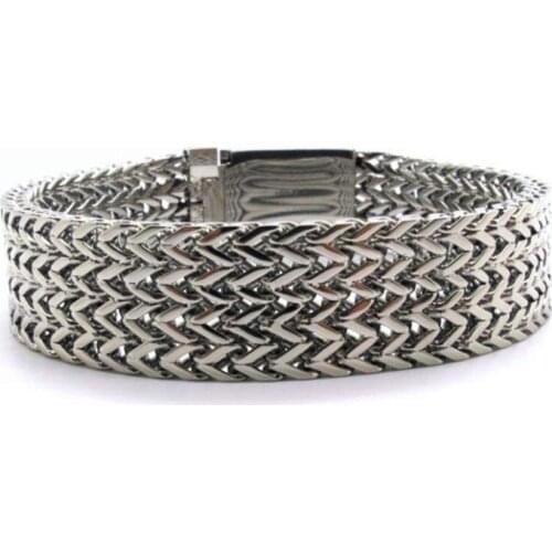 Promotion Sale Wholesale 16mm Mens Charm Snake Bracelet Gothic Stainless Steel 4 Layer Twins Chain Bracelet Best Gift New