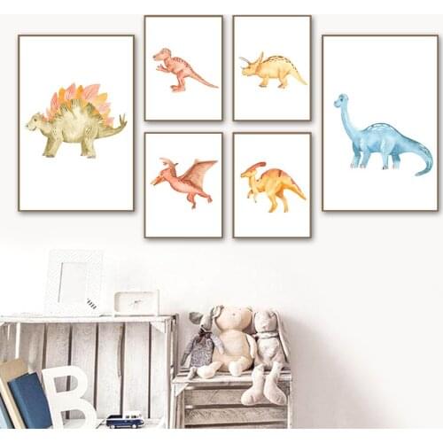 Jurassic Pterodactyl Brontosaurus Tyrannosaurus Wall Art Canvas Painting Nordic Posters And Prints Wall Pictures Kids Room Decor