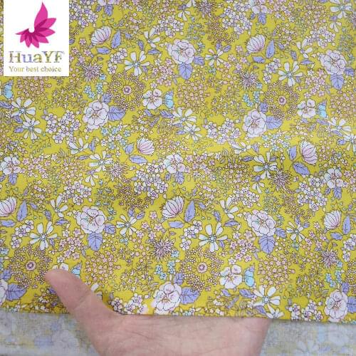 New arrive Width 1.6 meter yellow Flower Series 100% Cotton Twill Fabric, DIY Sewing Quarters Material for Baby and Child