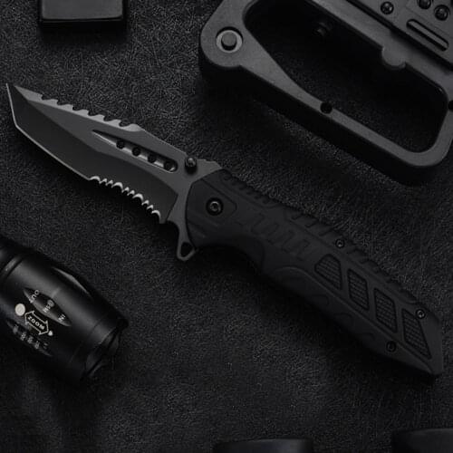7.85'' Damascus Outdoor knife self-defense folding knife multifunctional high hardness knife fruit knife field survival knife