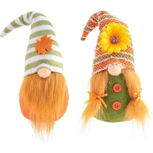 Autumn Fall Gnome Sunflower Swedish Nisse Tomte Elf Dwarf Thanksgiving Day Kitchen Farmhouse Tiered Tray Decor